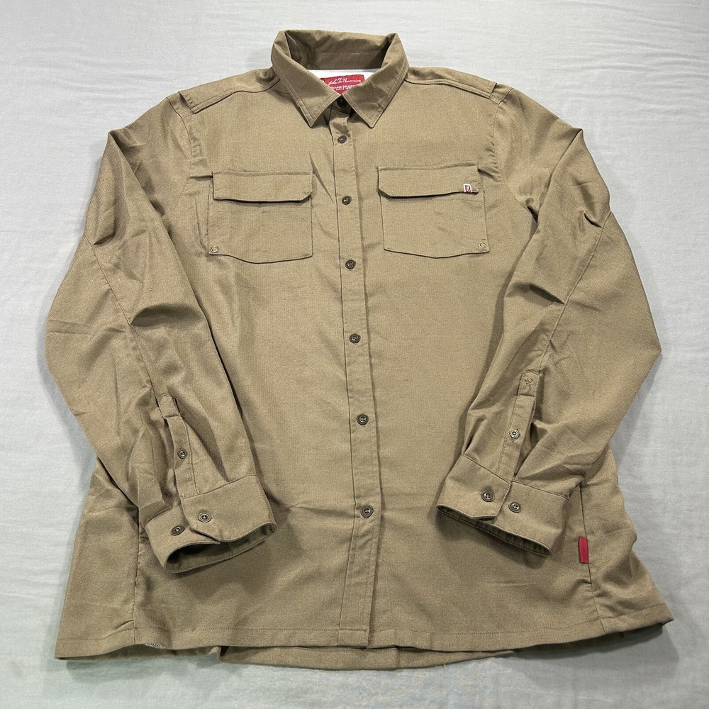 Browning Heritage Shirt Womens Large Brown Button Up Vented Hunting Shooting
